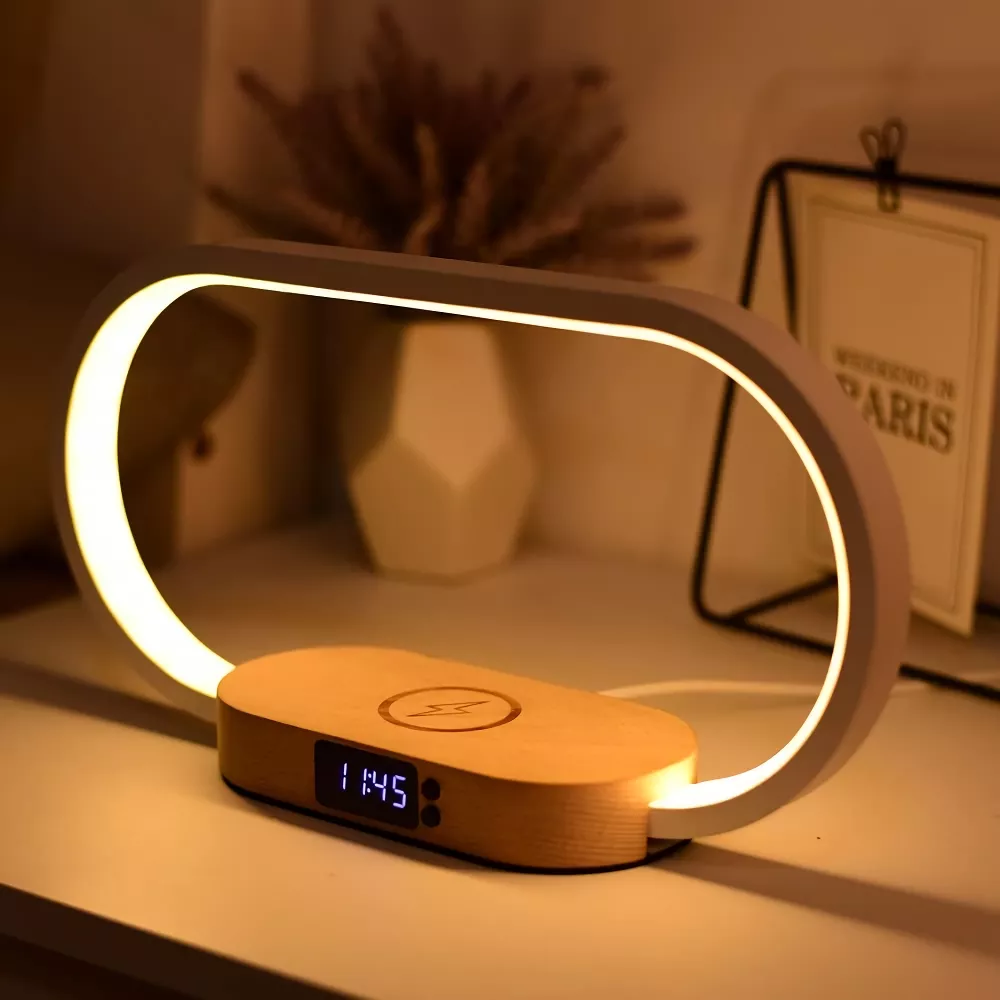 32059-63e123.webp Multifunction Wireless Charging Hub: Fast-Charging LED Desk Lamp, Night Light and Clock with USB Port